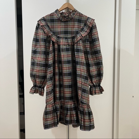 DÔEN Bromley Holiday Dress in Alcott Plaid - Small - Picture 3 of 7